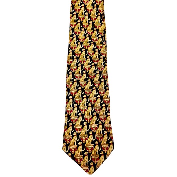 Beaufort Tie Rack Other - Beaufort Tie Rack Men's Silk Tie Italy Cheetah Leopard Crest Navy Gold Red Wide